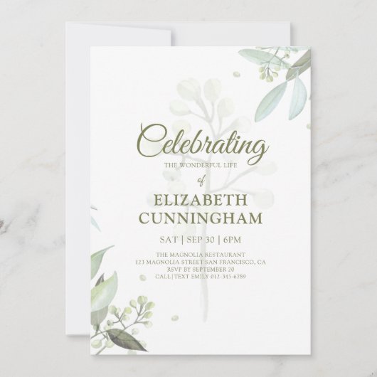 Viering van de Greenery Life Foliage Botanicals Kaart (Voorkant)