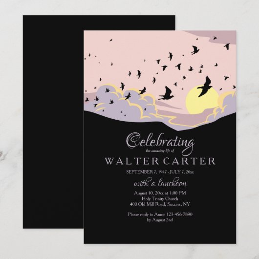 Viering van de herdenking van het leven kaart (Voorkant / Achterkant)