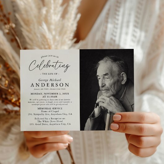 Viering van de herdenkingsfoto van het leven kaart