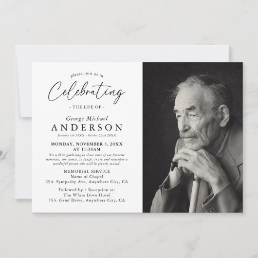 Viering van de herdenkingsfoto van het leven kaart (Voorkant)