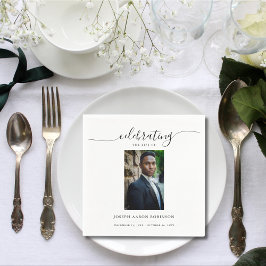 Viering van de herdenkingsfoto van het leven servet