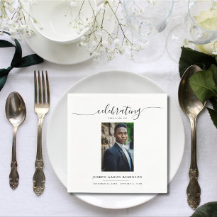 Viering van de herdenkingsfoto van het leven servet