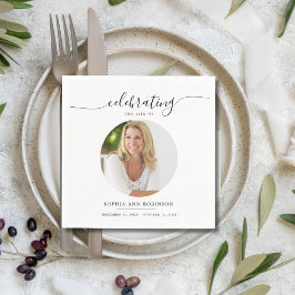 Viering van de herdenkingsfoto van het leven servet