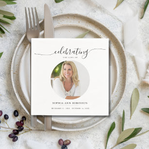 Viering van de herdenkingsfoto van het leven servet