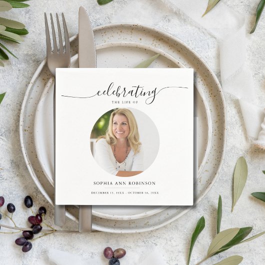 Viering van de herdenkingsfoto van het leven servet