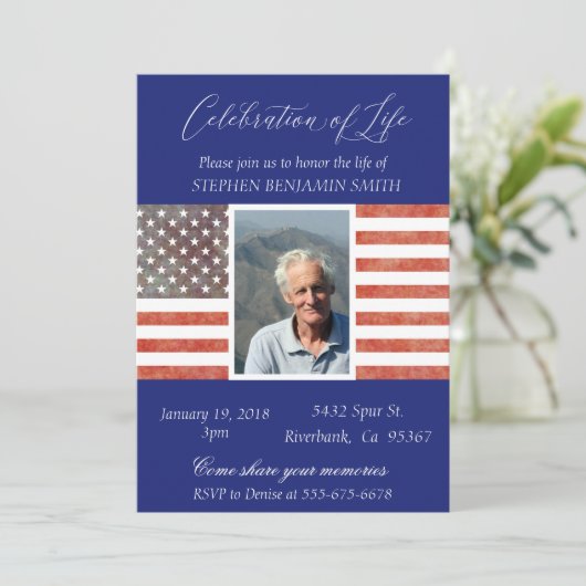 Viering van de herdenkingsveteraan van het leven V Kaart (Staand voorkant)