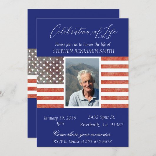 Viering van de herdenkingsveteraan van het leven V Kaart (Voorkant / Achterkant)