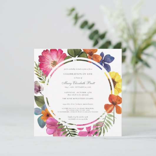 Viering van de Herfst Floral van Life Dusty Boho S Kaart (Staand voorkant)