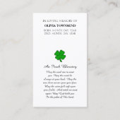 Viering van de Kaart van de Memorial Life Afbeeldi Visitekaartje (Achterkant)