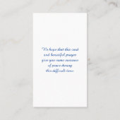 Viering van de Kaart van de Memorial Life Afbeeldi Visitekaartje (Achterkant)