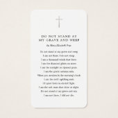 Viering van de Kaart van het begrafenis Memorial P (Achterkant)