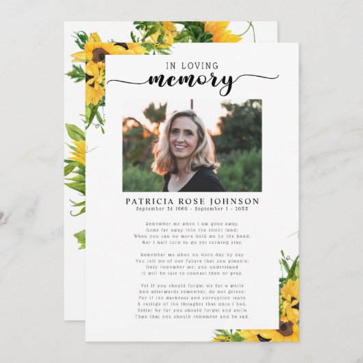 Viering van de Kaart van het begrafeniswezen van h (Voorkant / Achterkant)