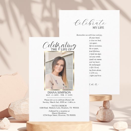 Viering van de levensmonument voor goudfoto's & ge kaart