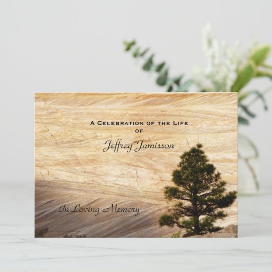 Viering van de levensuitnodiging, Light Brown Ston Kaart (Staand voorkant)