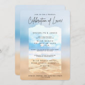 Viering van de liefde strand bruiloft kaart (Voorkant / Achterkant)