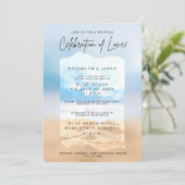 Viering van de liefde strand bruiloft kaart (Staand voorkant)