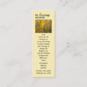 Viering van de Life Blessing Memorial Kaart Mini Visitekaartje (Achterkant)