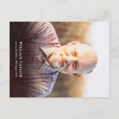 Viering van de "Life Blue Wood Photo Invitation" Aankondigingskaart (Achterkant)