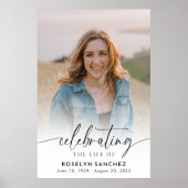 Viering van de Life Memorial Foto Begrafenis Poster (Voorkant)