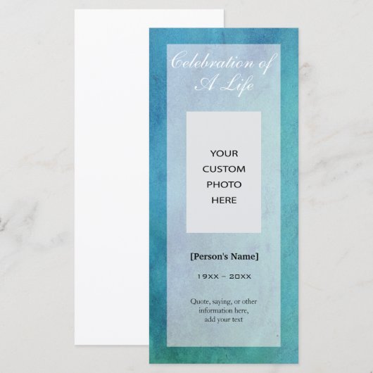 Viering van de Life Memorial Fotokaart (Voorkant / Achterkant)