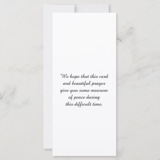 Viering van de "Life Memorial Sympathy Card" (Achterkant)