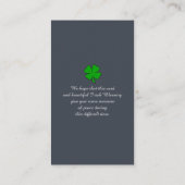 Viering van de "Life Memorial Sympathy Card" Visitekaartje (Achterkant)