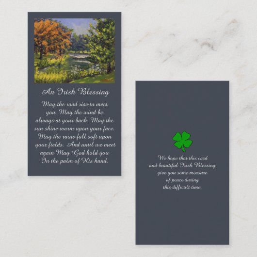 Viering van de "Life Memorial Sympathy Card" Visitekaartje (Voorkant / Achterkant)