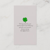 Viering van de "Life Memorial Sympathy Card" Visitekaartje (Achterkant)