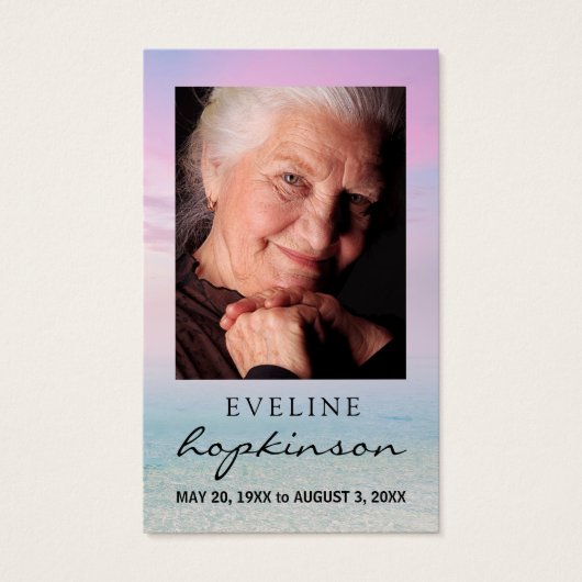 Viering van de Life Ocean Photo Prayer Card Visitekaartje (Voorkant)