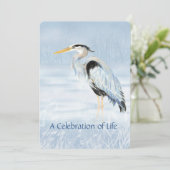 Viering van de Life Service Great Blue Heron Bird Kaart (Staand voorkant)