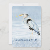 Viering van de Life Service Great Blue Heron Bird Kaart (Voorkant)