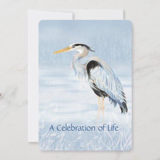 Viering van de Life Service Great Blue Heron Bird Kaart (Voorkant)