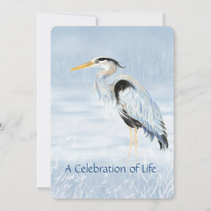 Viering van de Life Service Great Blue Heron Bird Kaart