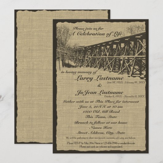 Viering van de Life Train Trestle Kaart (Voorkant / Achterkant)