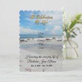 Viering van de Life-uitnodiging Beach Kaart (Staand voorkant)