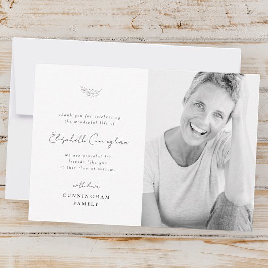 Viering van de Moderne Eenvoudige Minimale Foto va Bedankkaart