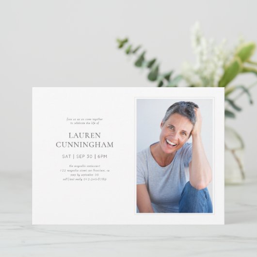 Viering van de Moderne Eenvoudige Minimale Foto va Kaart (Staand voorkant)