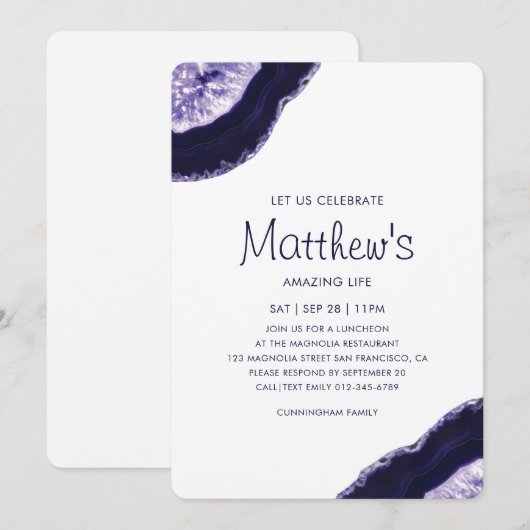 Viering van de natuurlijke mineraalsteen van het l kaart (Voorkant / Achterkant)