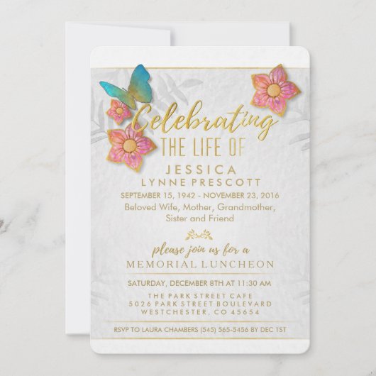 Viering van de Nobelprijsvraag voor de vlinder Kaart (Voorkant)