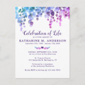 Viering van de Paarse begrafenis van het leven in  Uitnodiging Briefkaart (Voorkant)