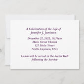 Viering van de Paarse bergen in het leven Kaart (Achterkant)