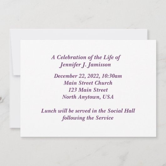 Viering van de Paarse bergen in het leven Kaart (Achterkant)