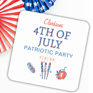 Viering van de Patriottische Vuurwerkpartij op 4 j Vierkante Sticker