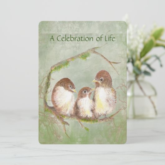 Viering van de reddingsdienst reservevogelfamilie kaart (Staand voorkant)