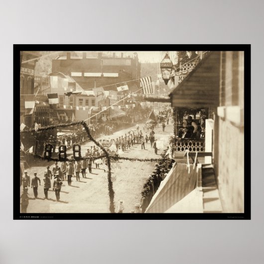 Viering van de Rijk van Railroad Deadwood SD 1888 Poster (Voorkant)