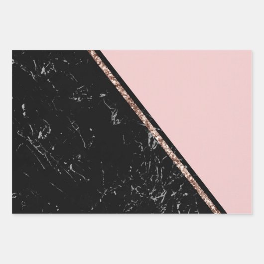 viering van de roze en zwarte marmer textuur inpakpapier vel (Voorkant 3)