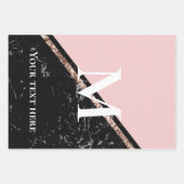 viering van de roze en zwarte marmer textuur inpakpapier vel (Voorkant 2)