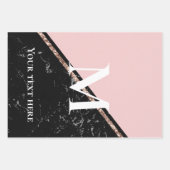 viering van de roze en zwarte marmer textuur inpakpapier vel (Voorkant)