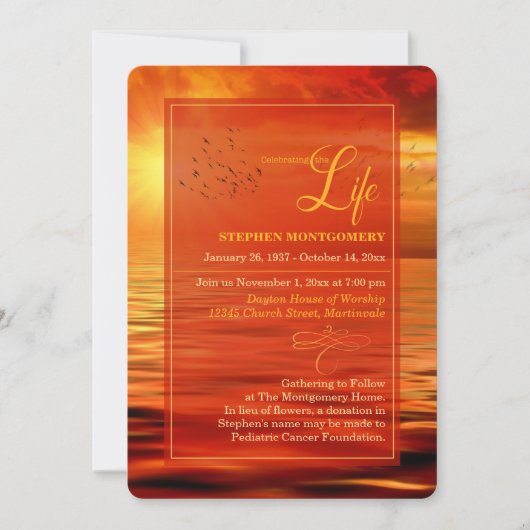 Viering van de Sunset Horizon van de Life Ocean Kaart (Voorkant)