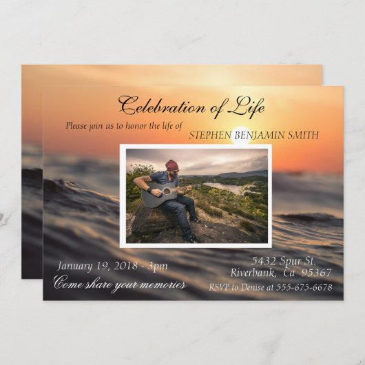 Viering van de Sunset Photo van het meer van Life  Kaart (Voorkant / Achterkant)